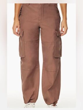 Aritzia Relaxed Cargo Pants in Rust Brown